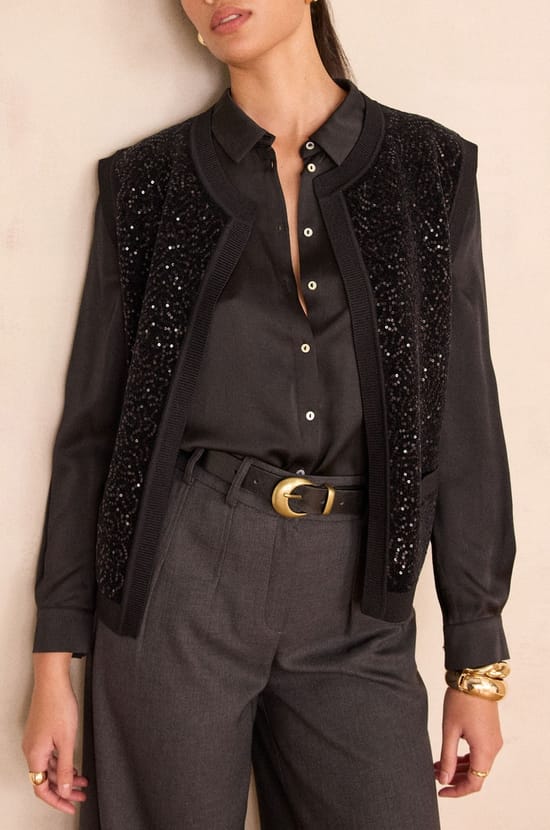 Gilet sans manches &agrave; sequins BECKA;${refinementColor}
