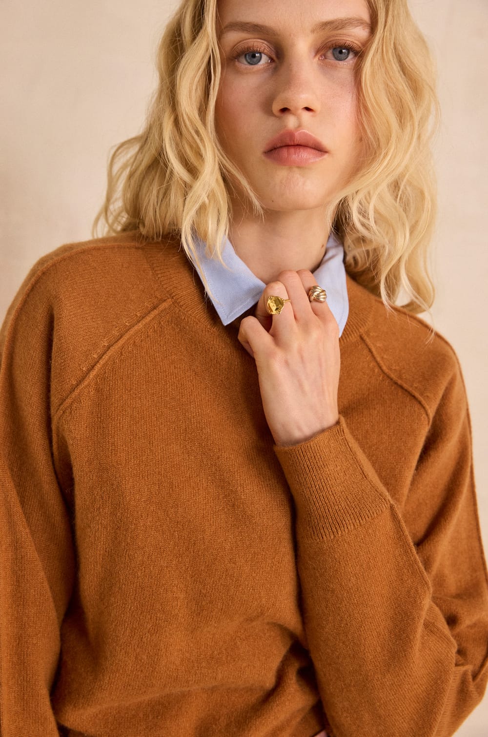 ACHILLE long sleeve cashmere sweater;${refinementColor}
