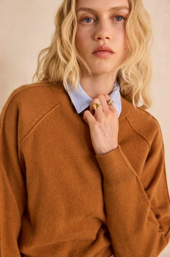 ACHILLE long sleeve cashmere sweater;${refinementColor}