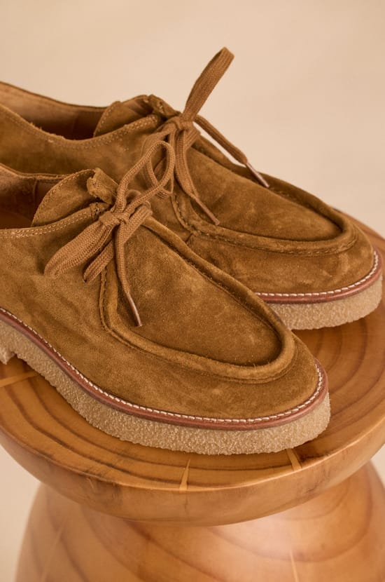Flat suede derbies ORELIA;${refinementColor}