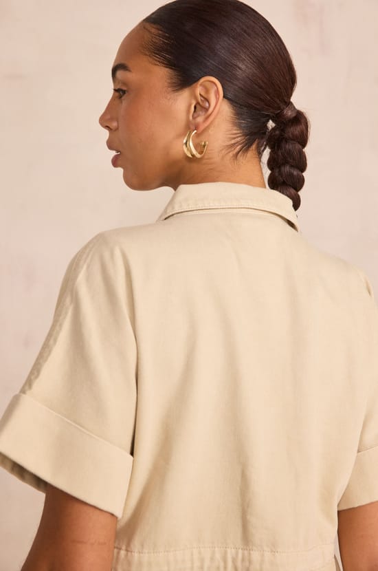 Short sleeve cotton jacket VITA;${refinementColor}