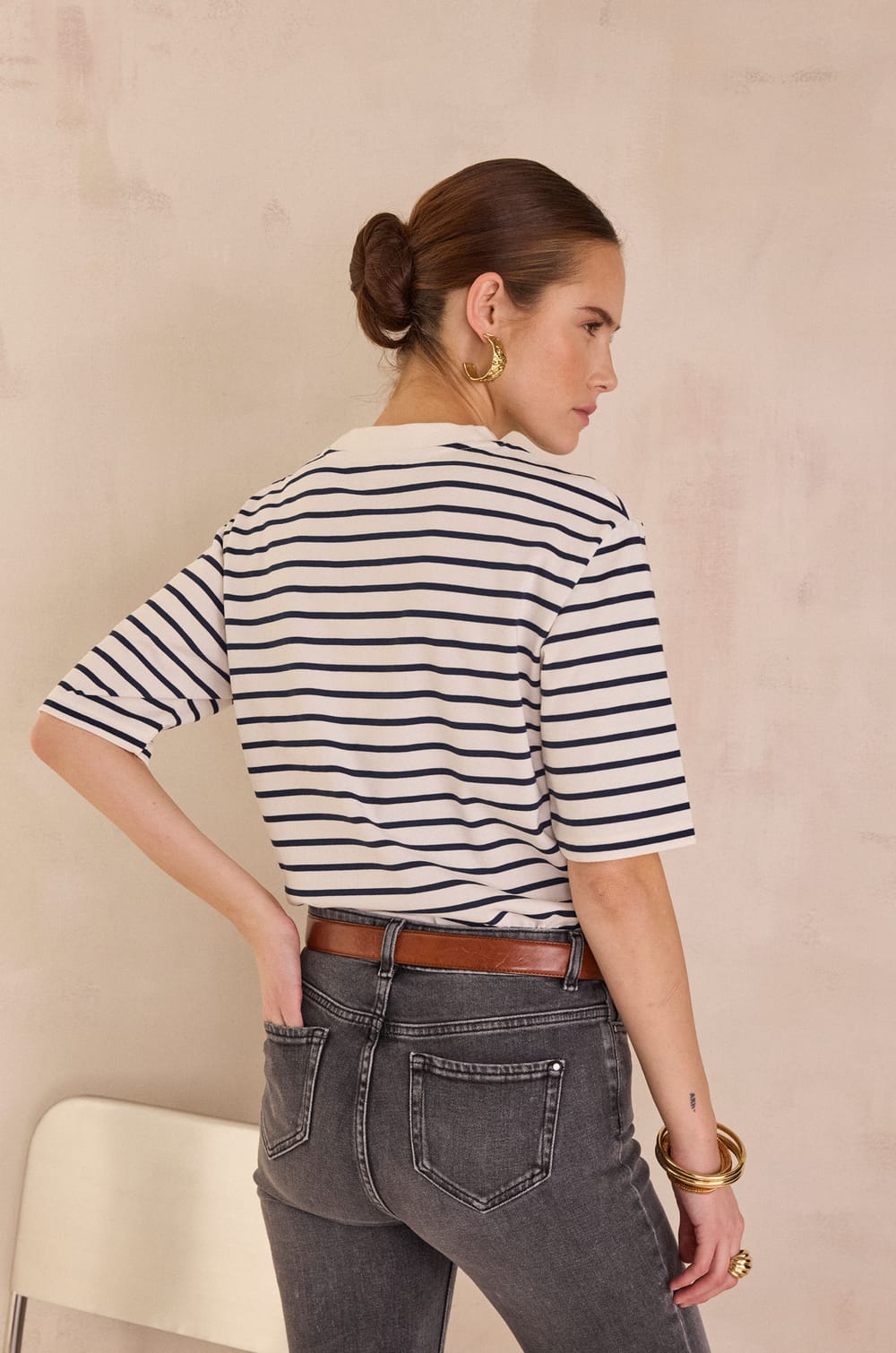 Short-sleeved T-shirt in 100% cotton LISETTE;${refinementColor}