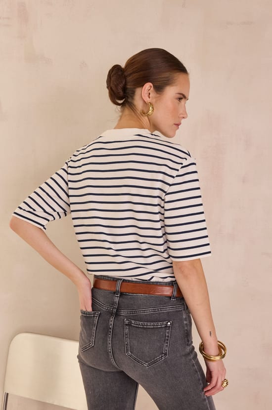 Short-sleeved T-shirt in 100% cotton LISETTE;${refinementColor}