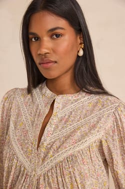 DEVON long-sleeved printed cotton blouse;${refinementColor}