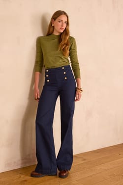 OXAN high-waisted wide-leg jeans in denim;${refinementColor}