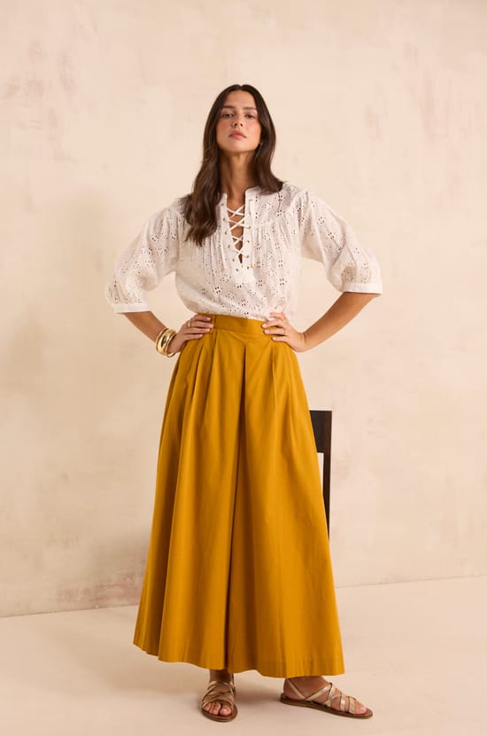 Pantalon extra large en coton TATIANA;${refinementColor}