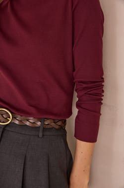 LENA ribbed cotton T-shirt;${refinementColor}