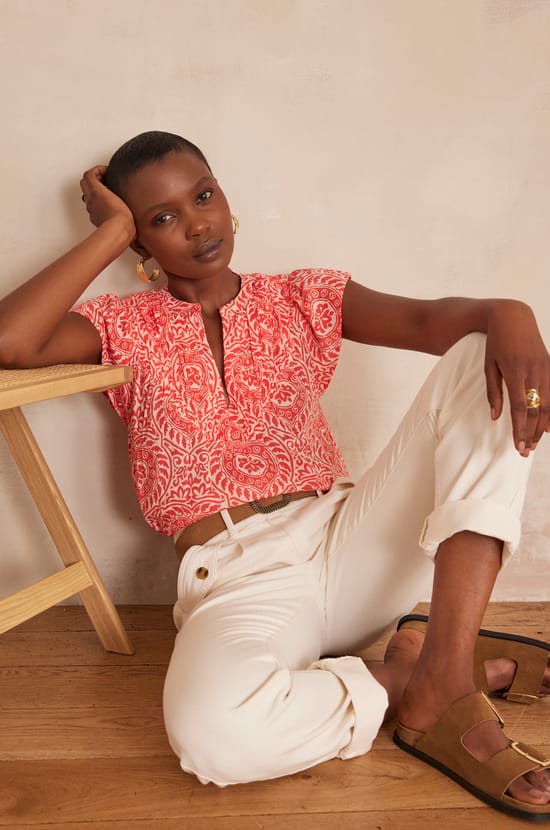 Blouse BILLIE en coton;${refinementColor}