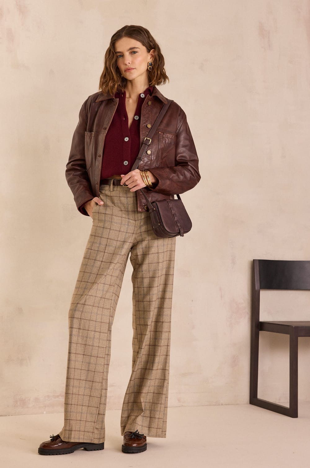 CARLA 100% leather jacket;${refinementColor}