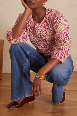 Blouse SARAH en coton;${refinementColor}
