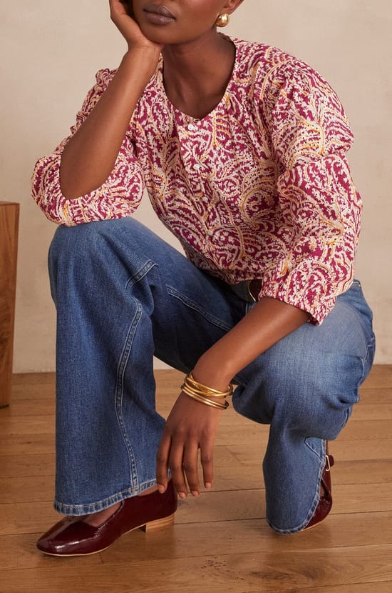Blouse SARAH en coton;${refinementColor}