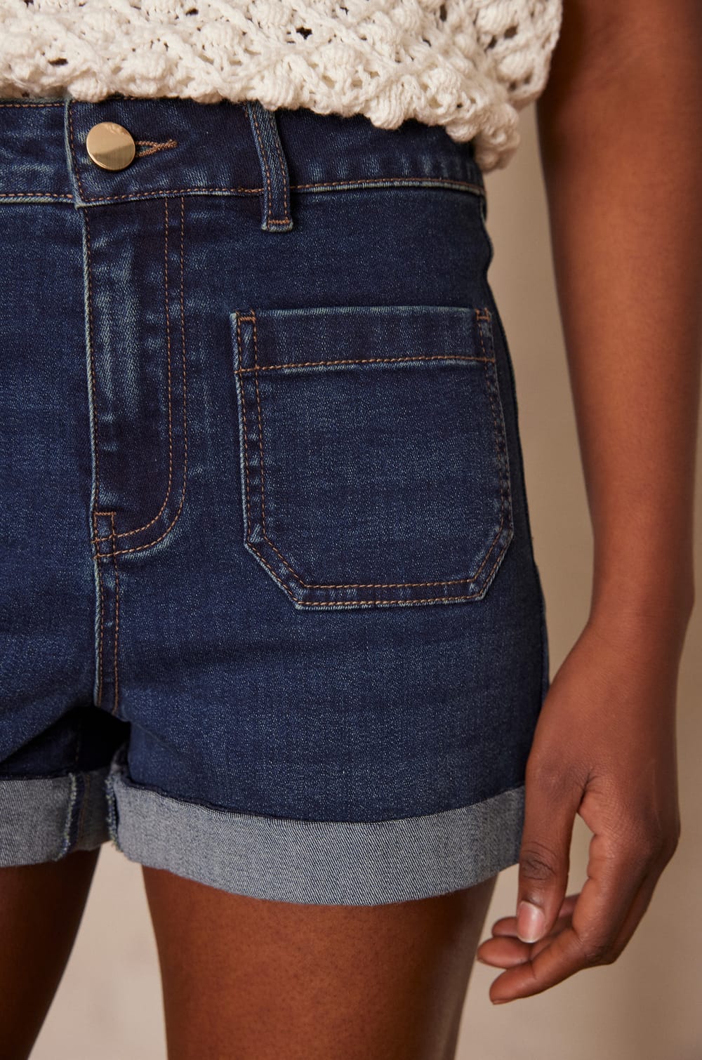 Short en denim LILA;${refinementColor}