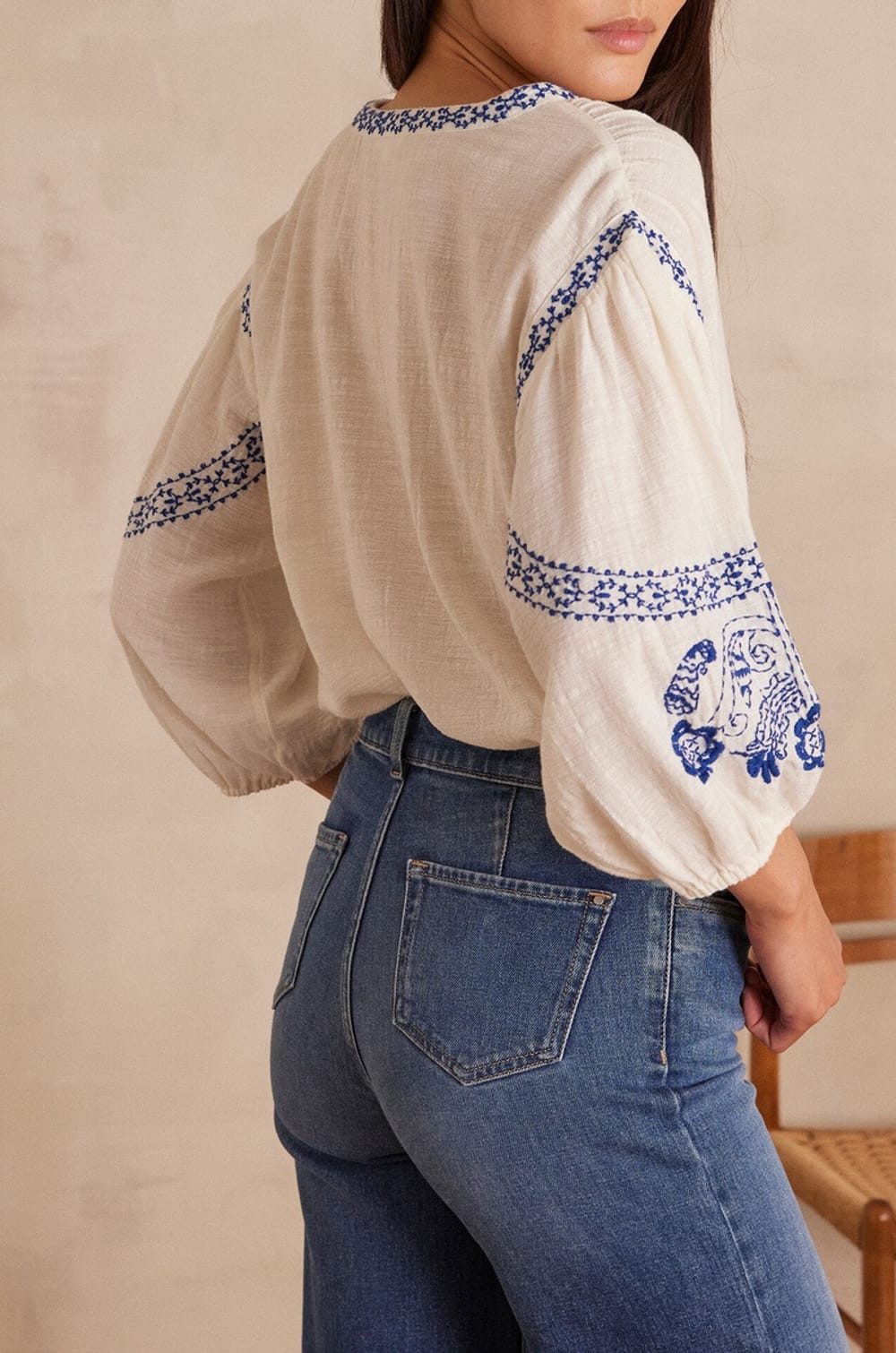 Blouse SALLY en coton brod&eacute;e;${refinementColor}