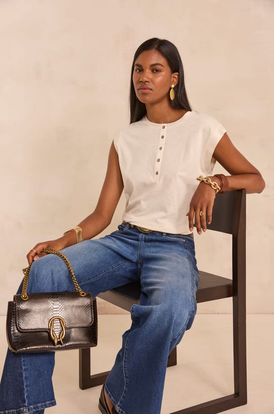 TERENCE cotton sleeveless T-shirt;${refinementColor}