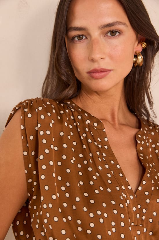 Straight polka dot dress BELGIA;${refinementColor}