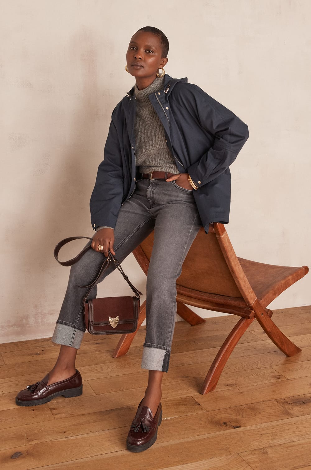 ANNETTE cotton hooded parka;${refinementColor}