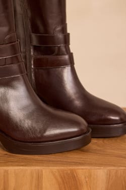 OLIVER leather high-heeled boots;${refinementColor}