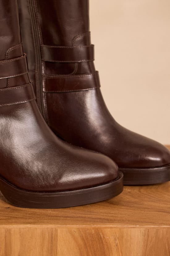 OLIVER leather high-heeled boots;${refinementColor}