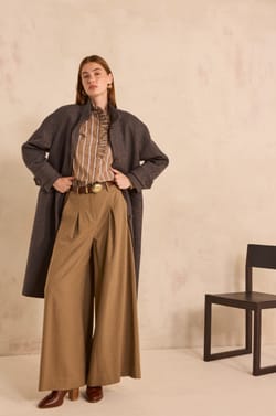 Striped long-sleeved cotton blouse SALIA;${refinementColor}