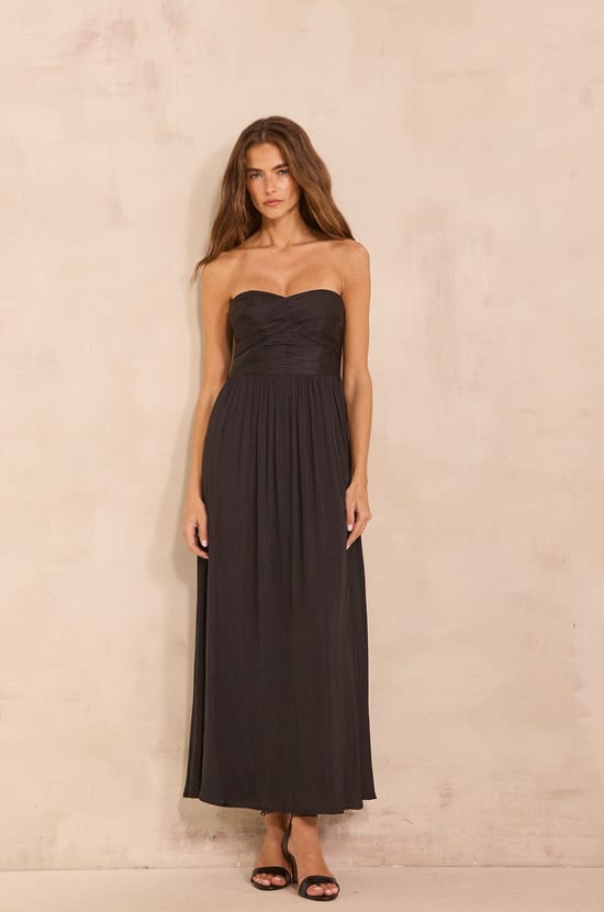 Long strapless wrap dress PASSION;${refinementColor}