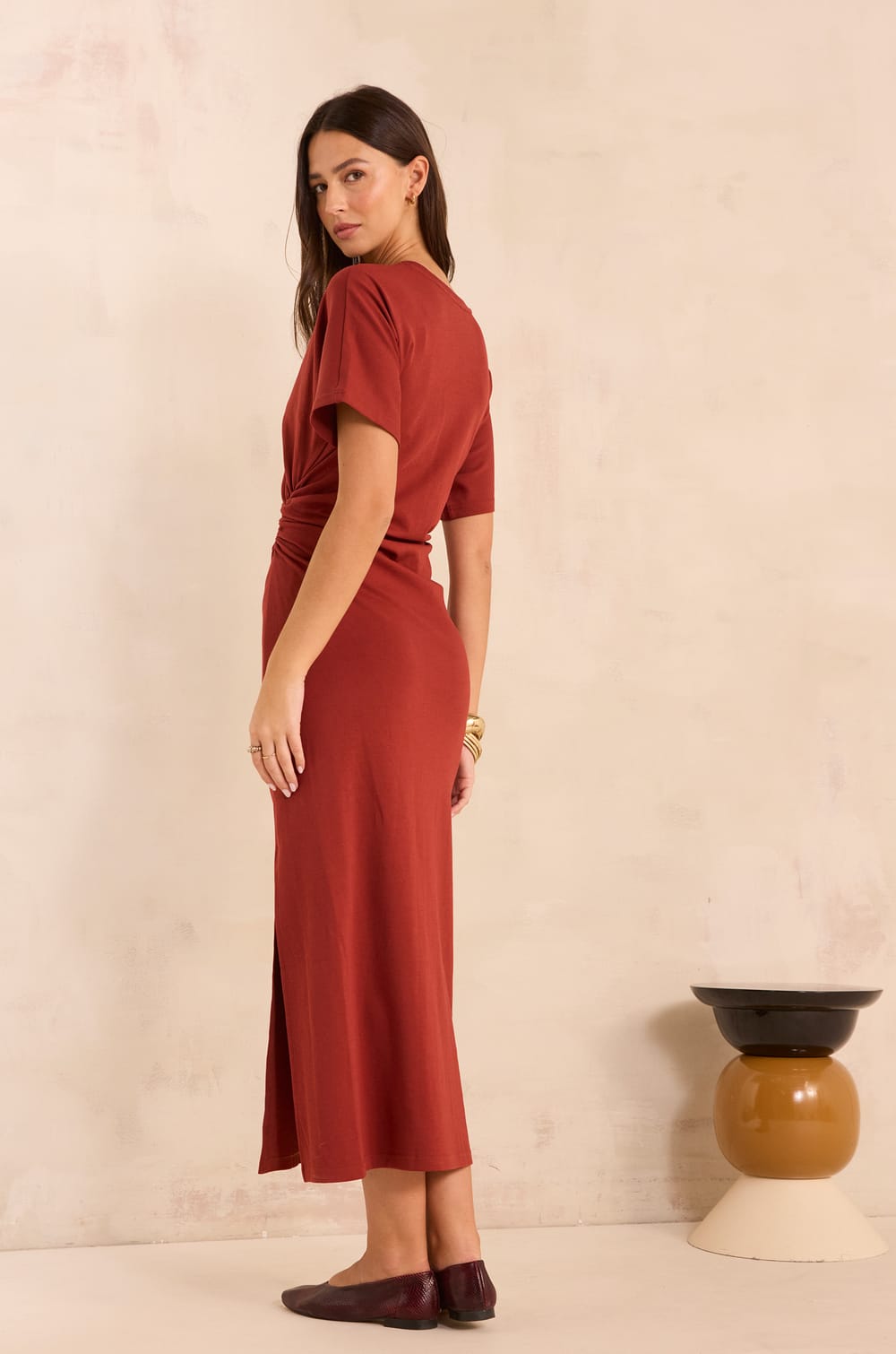 Slim cotton blend dress BRISBANE;${refinementColor}