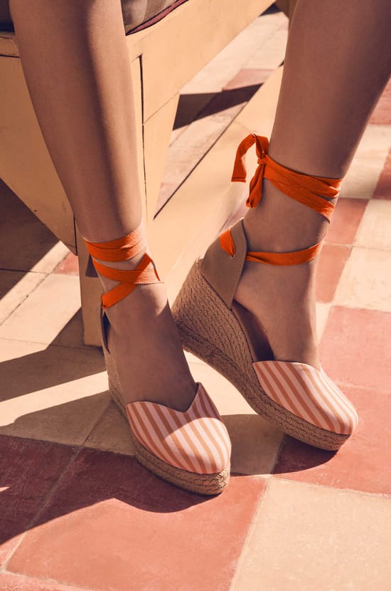 Espadrilles &agrave; talons en coton STELLA BIS;${refinementColor}