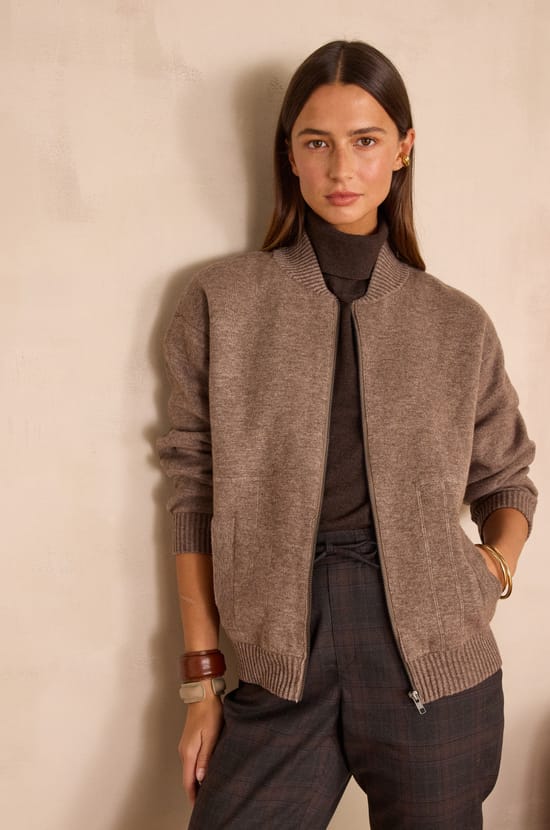 BAROUDEUR unisex bomber jacket in wool;${refinementColor}