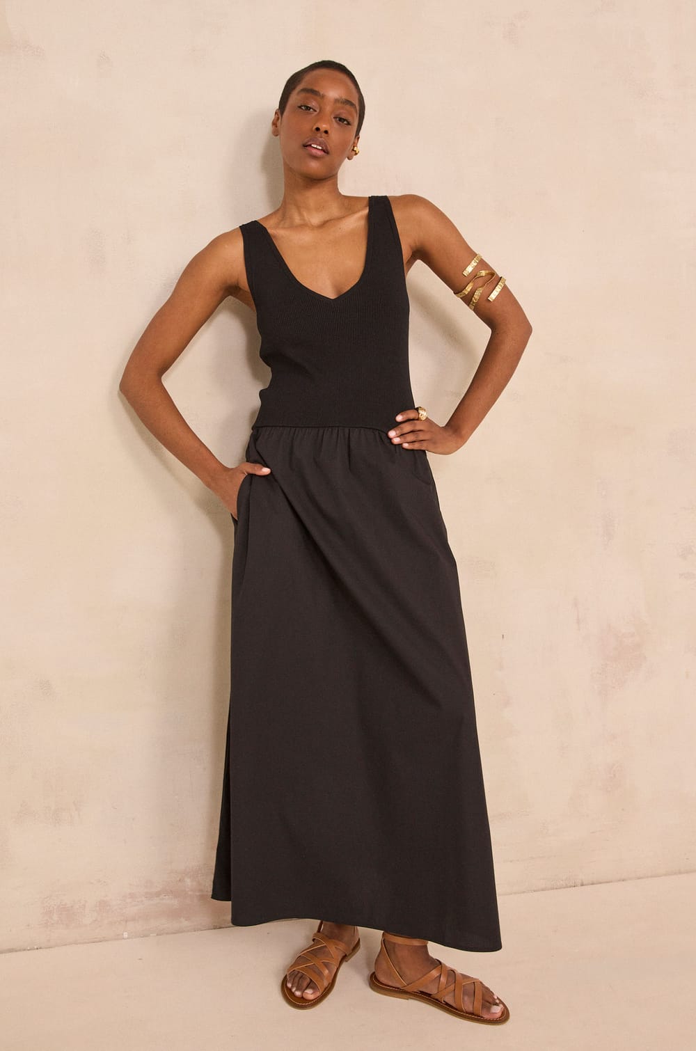 BYS two-tone trapeze dress;${refinementColor}