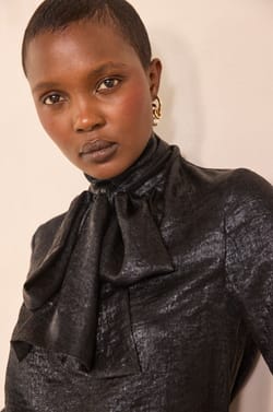 MAJESTE bow tie blouse;${refinementColor}