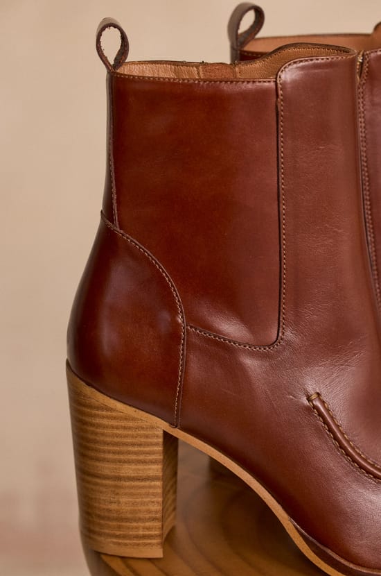 OWEN leather heeled ankle boots;${refinementColor}