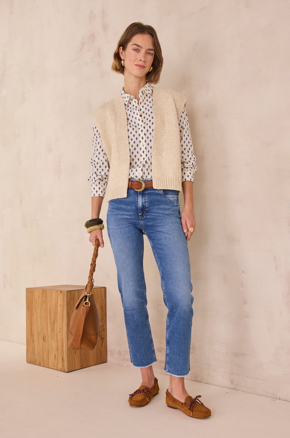 Printed shirt in 100% cotton COLETTE;${refinementColor}