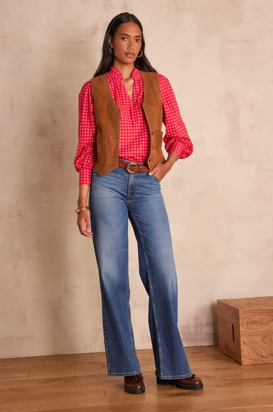 Jean large SANDY en denim;${refinementColor}