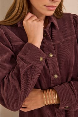 Straight velvet cotton dress in aubergine purple;${refinementColor}