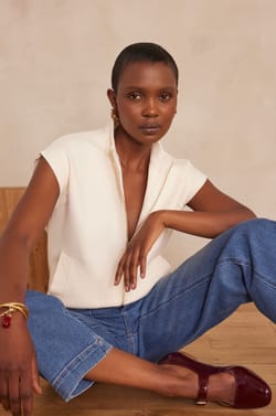 BATISTA sleeveless jacket;${refinementColor}