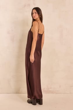 Straight satin dress REFLECTION;${refinementColor}