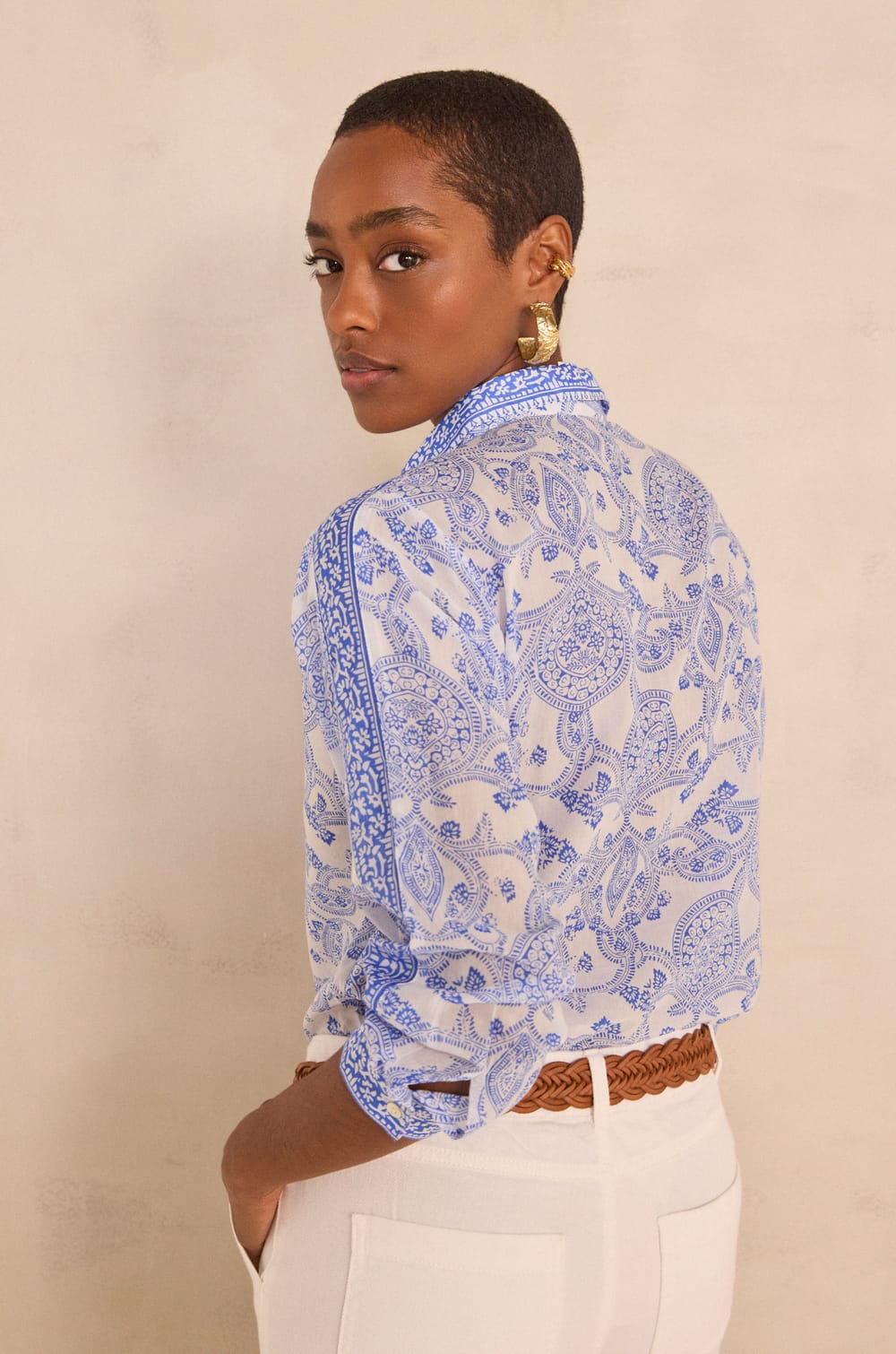 Chemise imprim&eacute;e &agrave; manches longues MATHILDE ;${refinementColor}