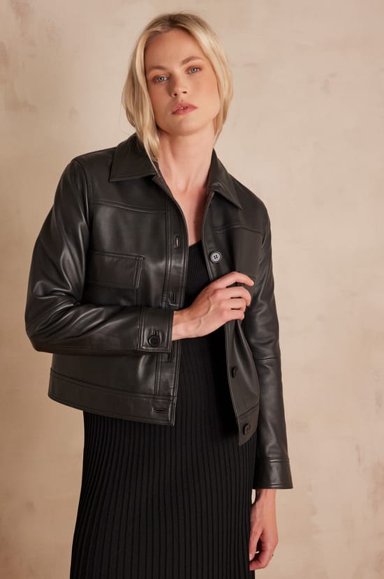 PACHA leather jacket;${refinementColor}