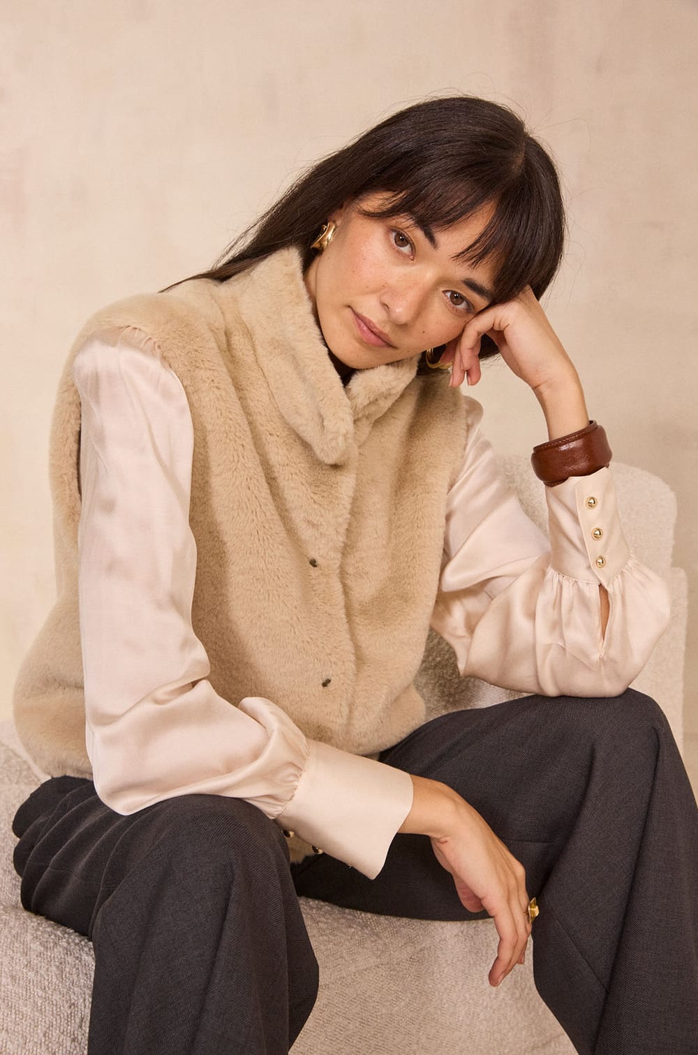 MADISSON satin blouse;${refinementColor}