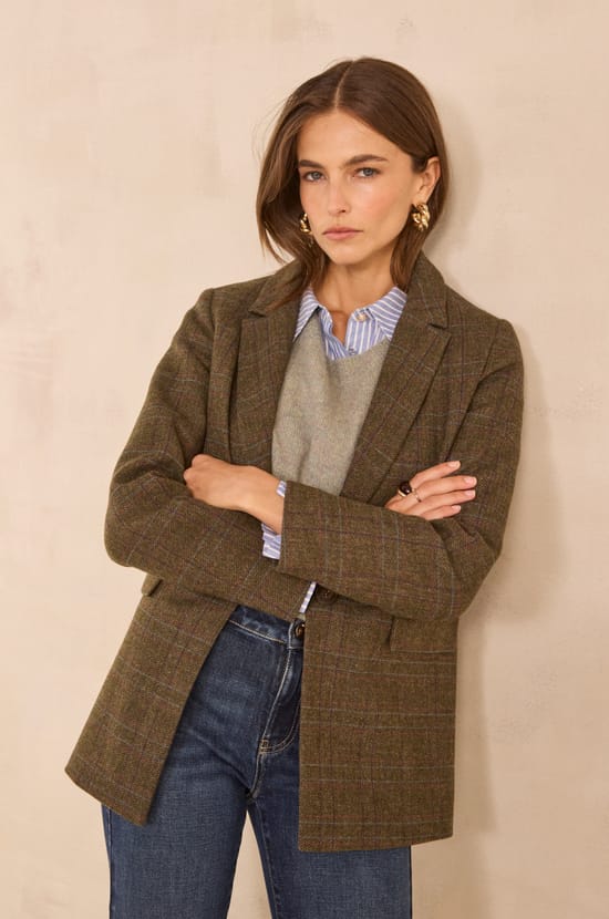 NELIA wool-blend blazer;${refinementColor}