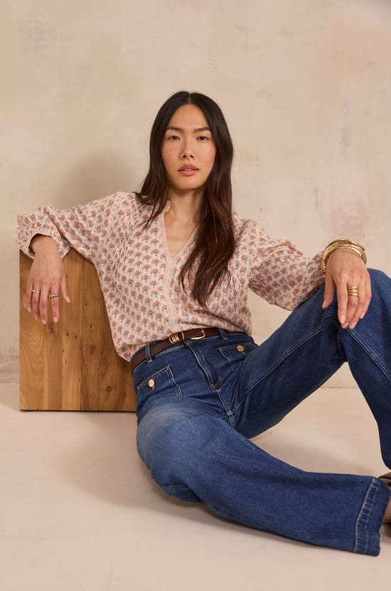 Jean large en denim ANAIS;${refinementColor}