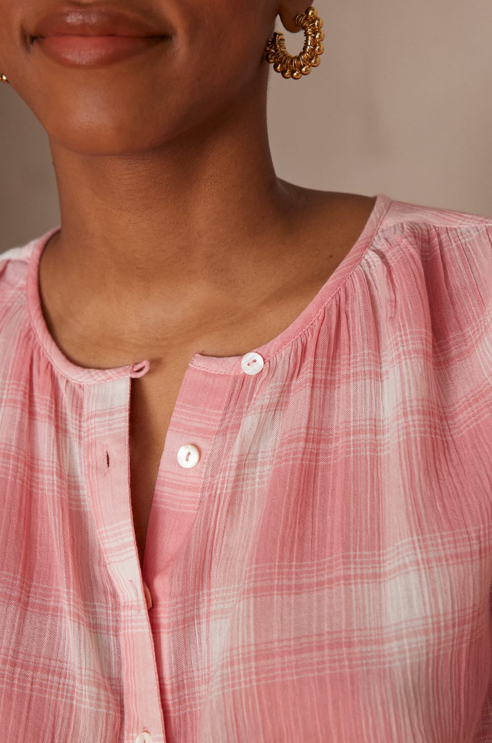 Blouse POMME en coton &agrave; carreaux;${refinementColor}