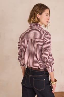 Striped blouse in 100% cotton DOUCE;${refinementColor}