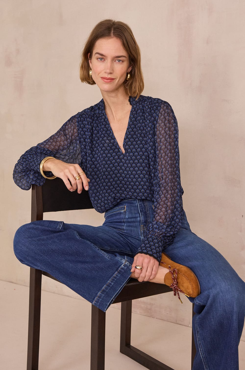 DORIANE floral patterned blouse;${refinementColor}