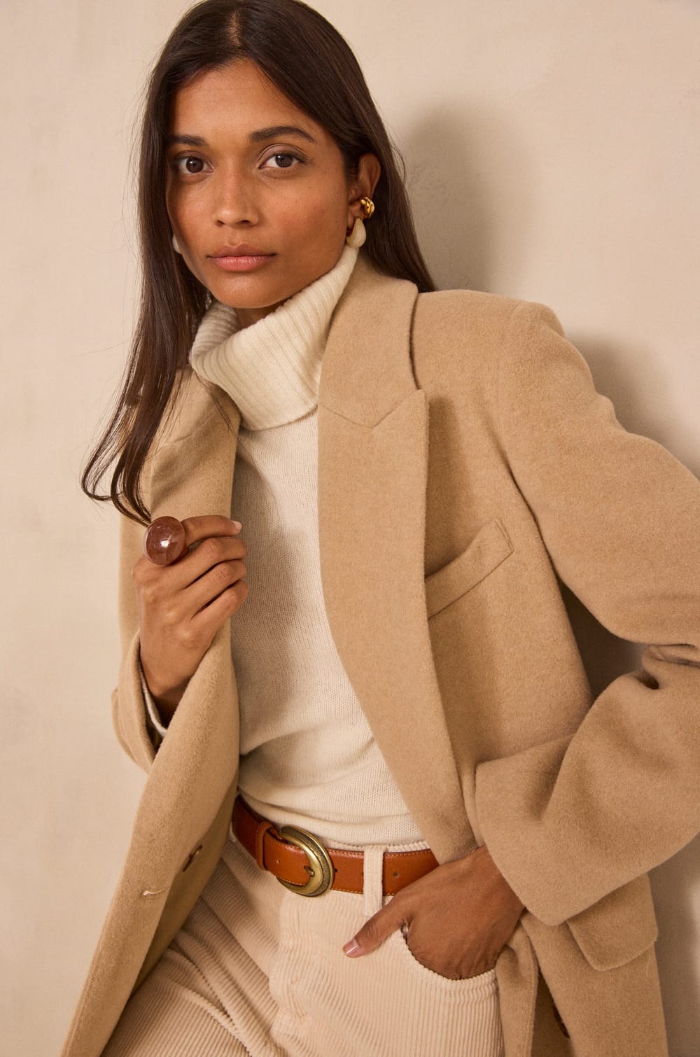 Long-sleeve wool coat CORENTIN;${refinementColor}
