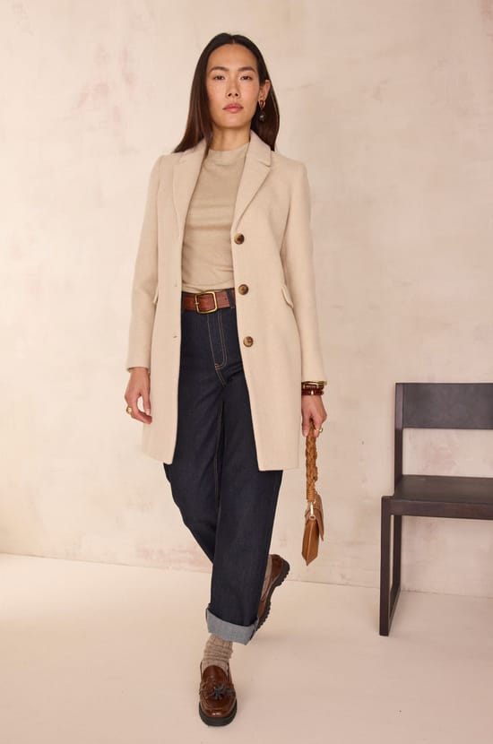 ANABELLE BIS mid-length coat;${refinementColor}