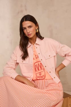 Short-sleeve printed T-shirt in hemp and cotton LOIC;${refinementColor}