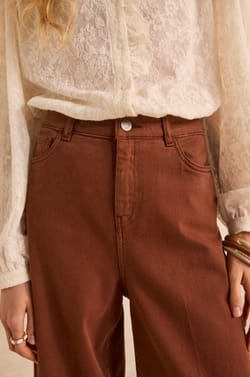 Jean wide leg in cotton SHELBY;${refinementColor}