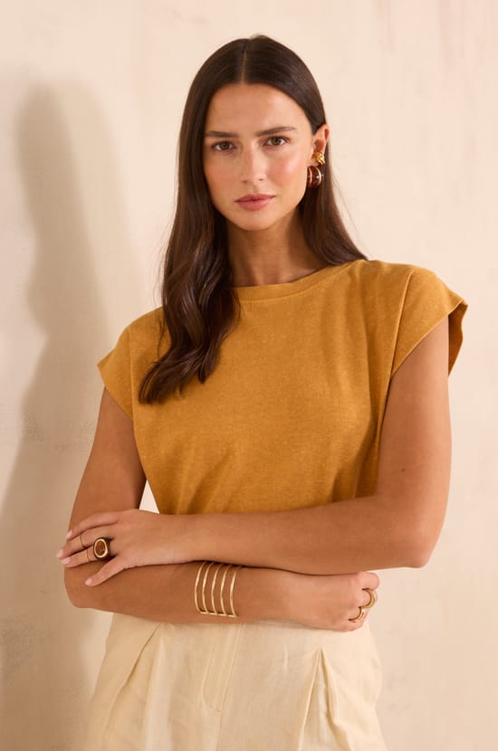 Short sleeve hemp and cotton T-shirt LOIC;${refinementColor}