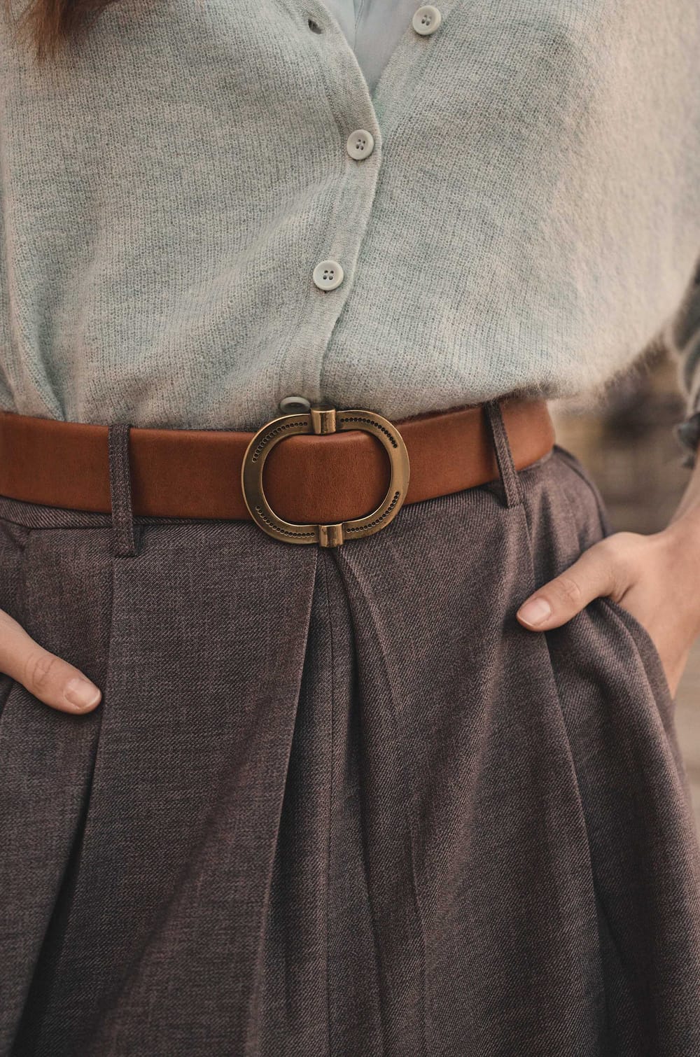 ELISE leather belt;${refinementColor}