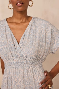 Printed wrap dress DREAM;${refinementColor}